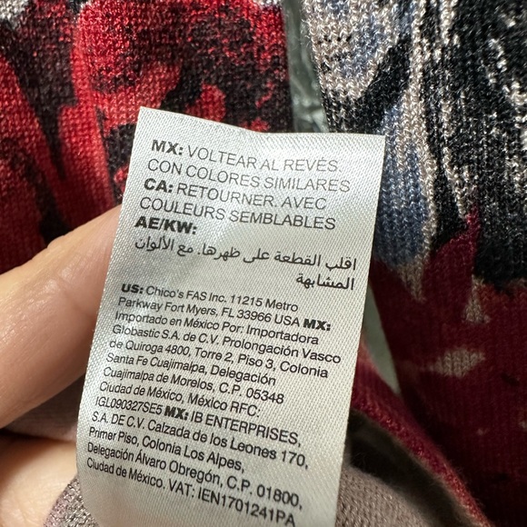 Chico's Floral Sweater - Red, Blue, Black - Picture 5 of 6